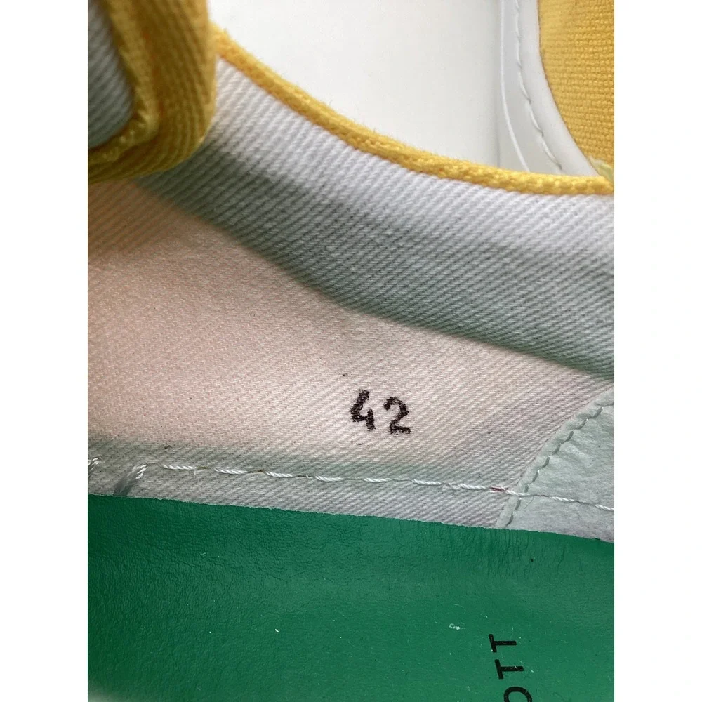 John Elliott Edition One Yellow Canvas Suede Low Top Sneakers Mens 42